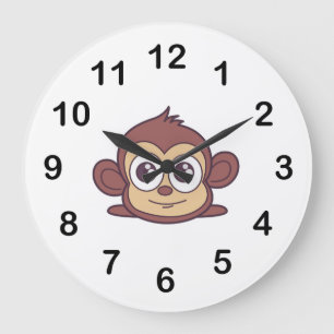 Cute monkey clipart grote klok