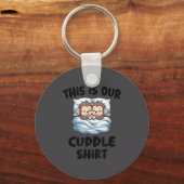 Cute Monkey Couple This Is Our Cuddle  Sleutelhanger (Voorkant)
