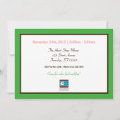 Cute Monkey Green Pink Invitations de fête d'anniv (Dos)