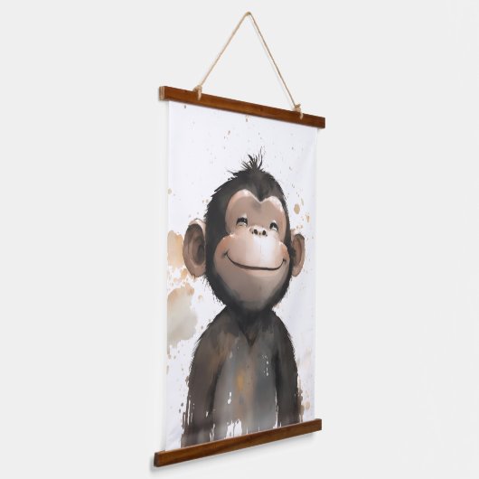 Cute Monkey Hangend Wandkleed (Gebogen)