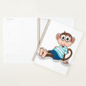 Cute Monkey in Blue Striped Shirt and Shorts (Devant avec enveloppe)