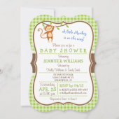Cute Monkey; Jungle Thème Baby shower Invitation (Devant)