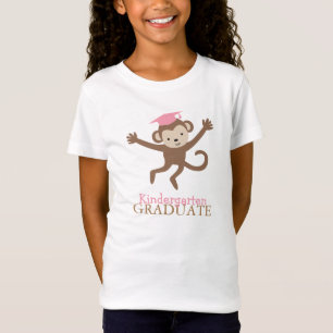 Cute Monkey Kindergarten Afstuderen {roze} T-shirt