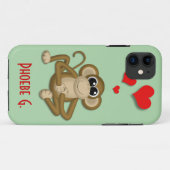 Cute Monkey Love Personnalisé iPhone 5 Coque (Dos (Horizontal))