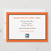 Cute Monkey Orange Anniversaire Invitations (Dos)