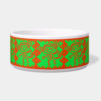 Cute Monkey Oranje Green Animal Pattern Voerbakje