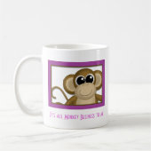 Cute Monkey Paarse Mok (Links)