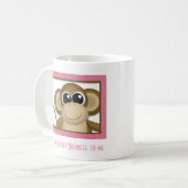 Cute Monkey Pink Mok (Voorkant links)