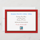 Cute Monkey Red & Blue Anniversaire Invitations (Dos)