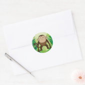 Cute Monkey Ronde Sticker (Envelop)