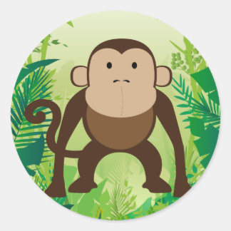 Cute Monkey Ronde Sticker