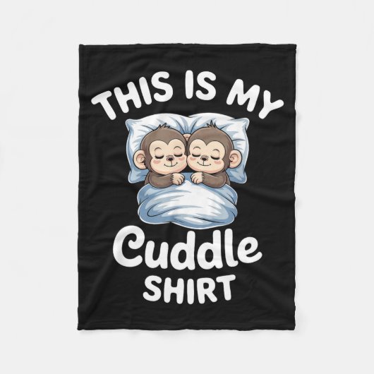 Cute Monkey Sleep Couple This Is My Cuddle  Fleece Deken (Voorkant)