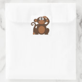 Cute Monkey Vierkante Sticker (Tas)