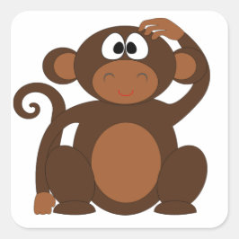 Cute Monkey Vierkante Sticker