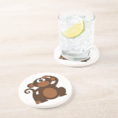 Cute Monkey Zandsteen Onderzetter (Zijkant)