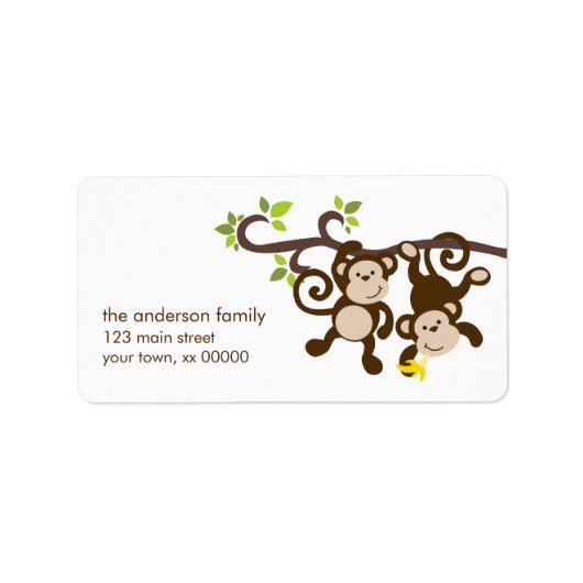 Cute Monkeys Etiket (Voorkant)