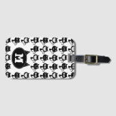 Cute Monogram Black Cat Expressions Patroon Bagagelabel (Voorkant (horizontaal))