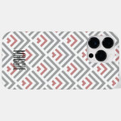 Cute monogram chevron stijlvol stoffig patroon gri Case-Mate iPhone case (Achterkant (horizontaal))