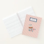 Cute monogram gestript patroon in roze meisje notitieboek (Binnen)