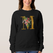 Cute Monogram Initial Letters Coloured Flowers Cap Trui (Voorkant)