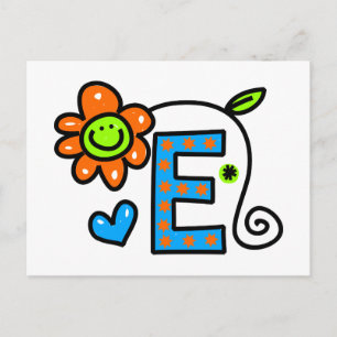 Cute Monogram Letter E Greeting Text Expression Briefkaart
