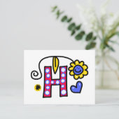 Cute Monogram Letter H Greeting Text Expression Briefkaart (Staand voorkant)