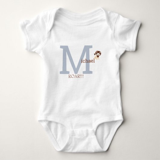 Cute Monogram Lion Baby Boy Bodysuit (Voorkant)