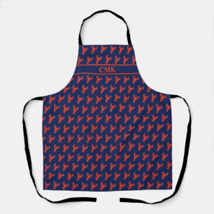 Cute Monogram Lobster Pattern Schort