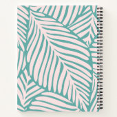 Cute monogram Tropisch blad l Groen en roze Notitieboek (Achterkant)