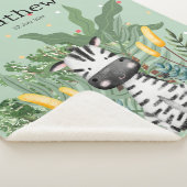 Cute monogram Zebra in het oerwoud Griekenland Sherpa Deken (3/4)