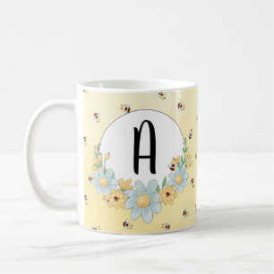 Cute Monogrammed Bumble Bee Koffiemok