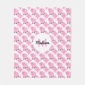 Cute Monogrammed Kinder Pink Pig Pattern Animal Fleece Deken (Voorkant)