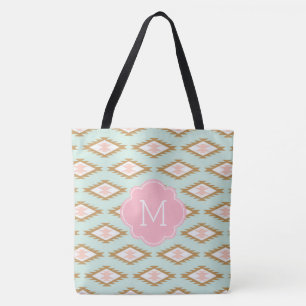 Cute Monogrammed Tribal Geïnspireerd Patroon Tote Bag