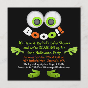 Cute Monster Baby Shower Invitations Kaart