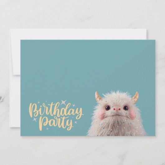 Cute Monster Birthday Party Invitation (Devant)