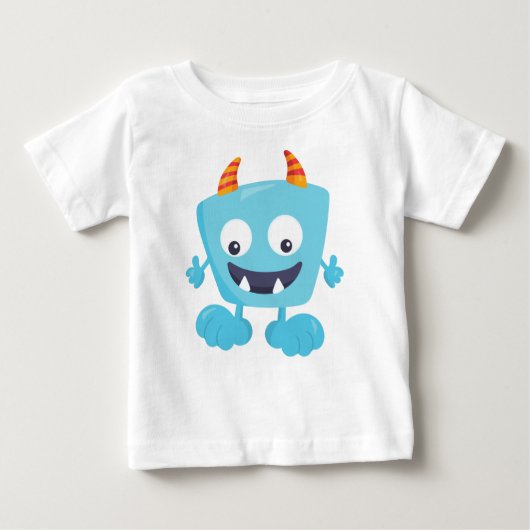 Cute Monster, Blue Monster, Funny Monster, Horns (Voorkant)