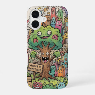 Cute Monster Boom Doodle Kunst Telefoon Hoesje iPhone 16 Hoesje