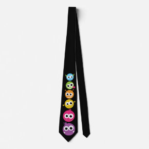 Cute Monster Facs Halloween Stropdas