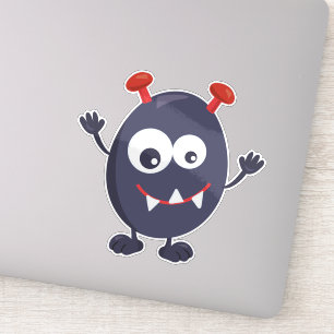 Cute Monster, Funny Monster, Blue Monster, Horns Sticker