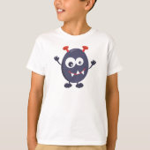 Cute Monster, Funny Monster, Blue Monster, Horns T-shirt (Voorkant)