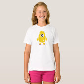 Cute Monster, Gele Monster, Funny Monster, Gekke T-shirt (Voorkant volledig)