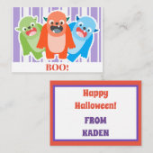 Cute Monster Kinder Halloween Notitiekaartje (Voorkant / Achterkant)