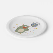 Cute Monster met ballonvaardag Papieren Bordje (Gekanteld)