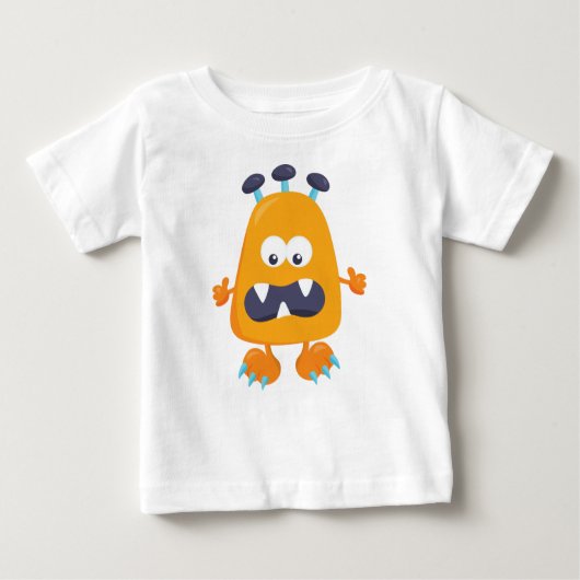 Cute Monster, Oranje Monster, Horns, Funny Monster (Voorkant)
