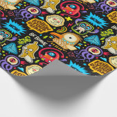 Cute Monster Pattern Wrapping Paper Cadeaupapier (Hoek)