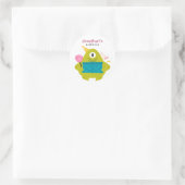 Cute monster ronde sticker (Tas)