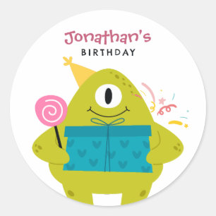 Cute monster ronde sticker