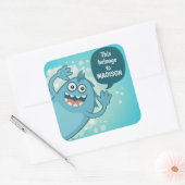 Cute Monster texte personnalisé stickers enfants (Enveloppe)