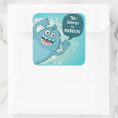 Cute Monster texte personnalisé stickers enfants (Sac)