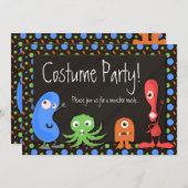 Cute Monster Thème Costume Fête Invitations (Devant / Derrière)